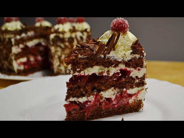 ТОРТ "Чёрный Лес" Новый Рецепт Шоколадного Бисквита Cake "Black Forest"