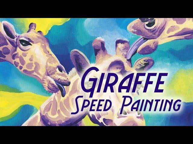 "Little Giraffe" Acrylic Painting Hyperlapse