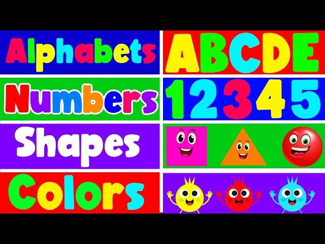 Preschool Learning Videos for 3 Year Olds | Best Learn ABC, 123, Colors & Shapes | 3 Years Learning