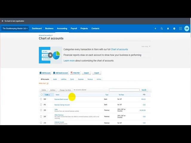Xero Course - Part 2 - The Chart of Accounts #xero #course