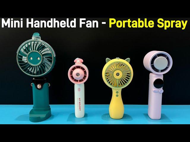 Mini Handheld Spray Fan - Portable Folding, Strong Wind And Spray Effect | Unboxing And Review