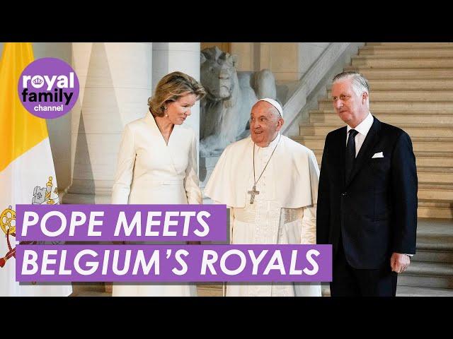 Pope Arrives at Royal Palace in Brussels to Meet the King of Belgium