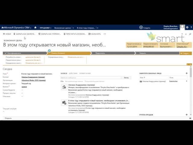 Основы управления продажами в Microsoft Dynamics CRM 2013