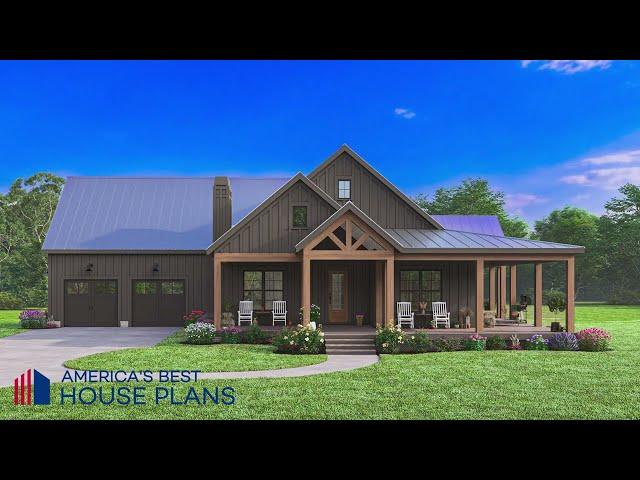 EXCLUSIVE MODERN FARMHOUSE PLAN 009-00382 WITH INTERIOR