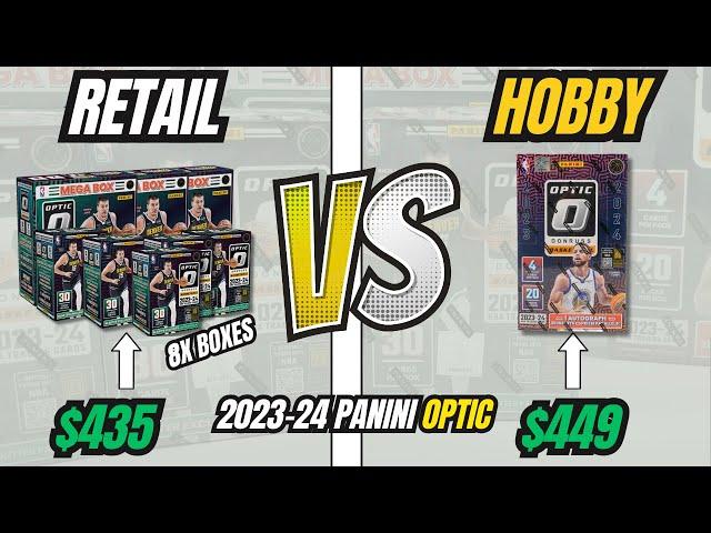 This was a Slaughter 2023-24 Panin Optic Basketball Hobby Box vs 8 Retail Boxes