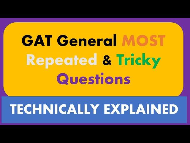 GAT general Past paper most repeated and tricky questions| Gat past paper questions