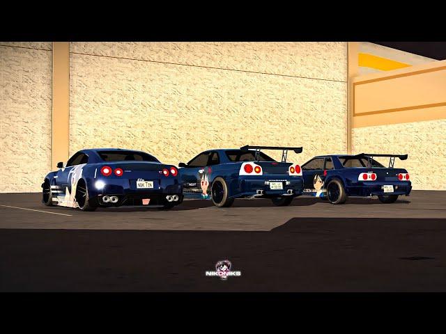 Nikoniks Nissan GTR R32 R34 R35 Own Itasha Livery in Car Parking Multiplayer New Update