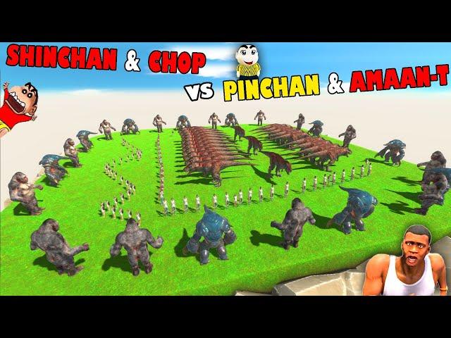 SHINCHAN and CHOP TEAM vs PINCHAN and AMAAN-T TEAM in Animal Revolt Battle Simulator hindi Part 1