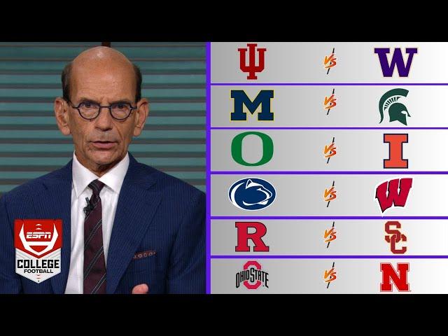 ESPN "Breaking Down" All Big Ten Showdowns on Saturday: Indiana vs Washington; Oregon vs Illinois...