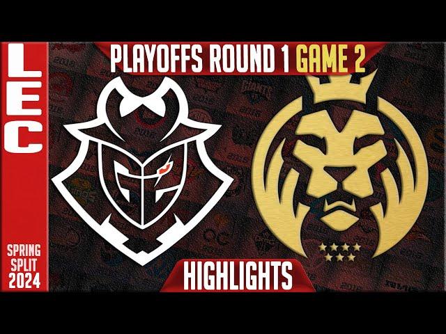 G2 vs MDK Highlights Game 2 | LEC Spring Playoffs 2024 Upper R1 | G2 Esports vs MAD Lions KOI G2