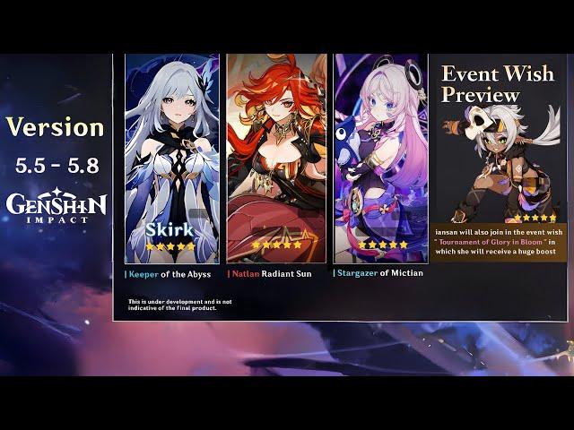 NEW UPDATE! 5.5-5.8 CHARACTER BANNER ROADMAP!  AKKEFI, XILONEN, SKIRK & MAUVIKA - Genshin Impact