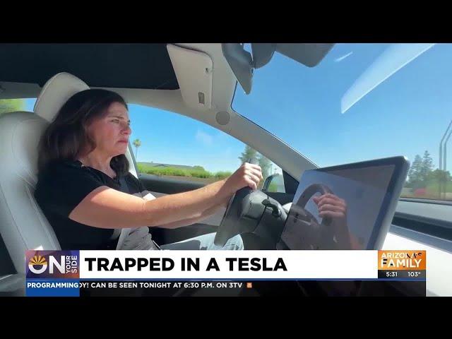 Arizona woman trapped in Tesla after battery dies