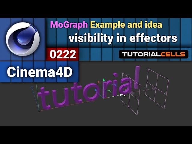 0222. MoGraph Examples ( plain effector & 3d text, effector visibility ) in cinema 4d