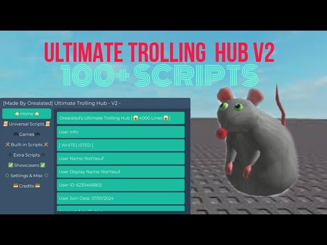 ULTIMATE TROLLING HUB V2 | 100+ SCRIPT & FE | ROBLOX SCRIPTS SHOWCASE