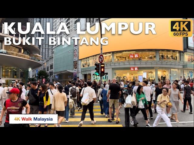 [4K 60fps HDR] KUALA LUMPUR | Bukit Bintang streets walk | August 2024 - Malaysia Walking Tour