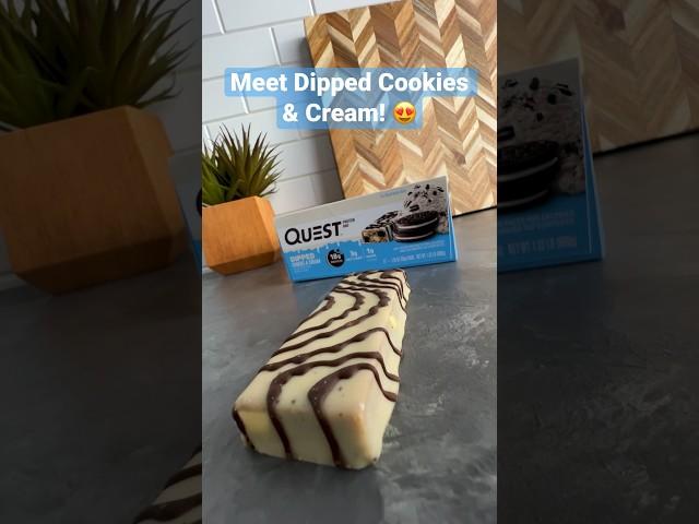 Meet Dipped Cookies & Cream Quest Bar!  #onaquest