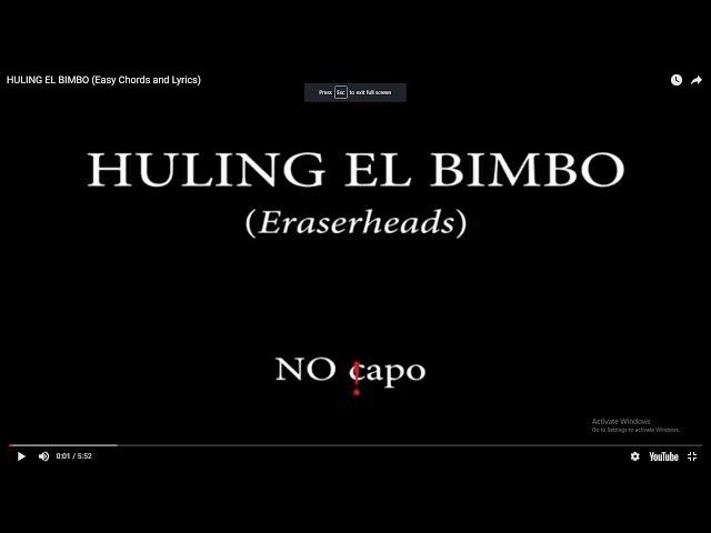 HULING EL BIMBO (Easy Chords and Lyrics)