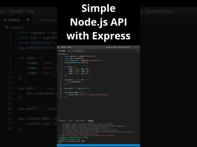 Simple REST API with Node.js and Express - JavaScript Tutorial for Beginners