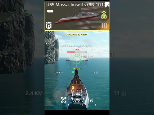 Uss Massachusetts After Buff  Damage Test  #modernwarships