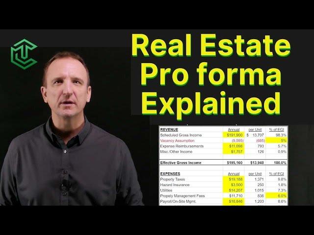 Real Estate Pro forma Explained + FREE Download | Part 1 of 2