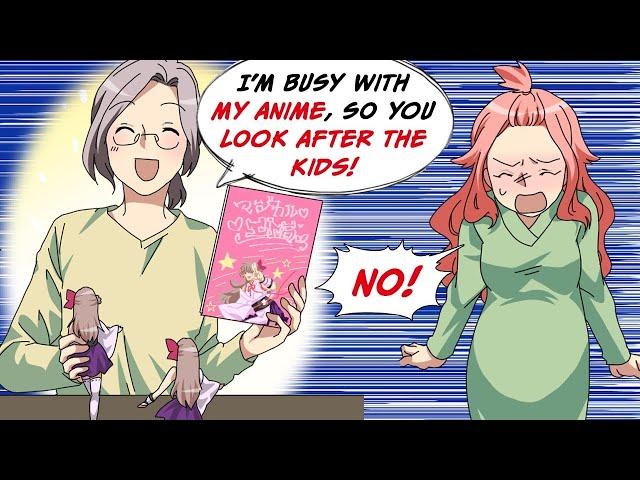 "Kids? You'll be fine without me". My husband, an otaku, continues to make plans... [Manga Dub]