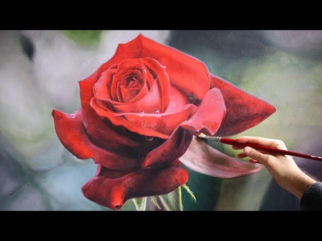 How to paint a rose - rose painting tutorial