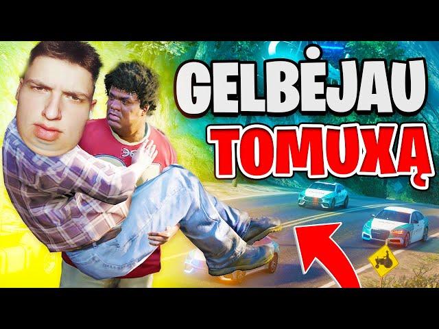 GELBĖJAU STORĄ TOMUXĄ NUO POLICIJOS ?! ∣ GTA ROLEPLAY LIETUVIŠKAI