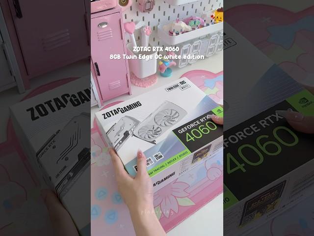unboxing Zotac GeForce RTX 4060 8GB Twin Edge OC white edition #pc #gpu #shorts #setup