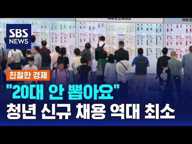 "20대 안 뽑아요"…청년 신규 채용 일자리 역대 최소 / SBS / 친절한 경제
