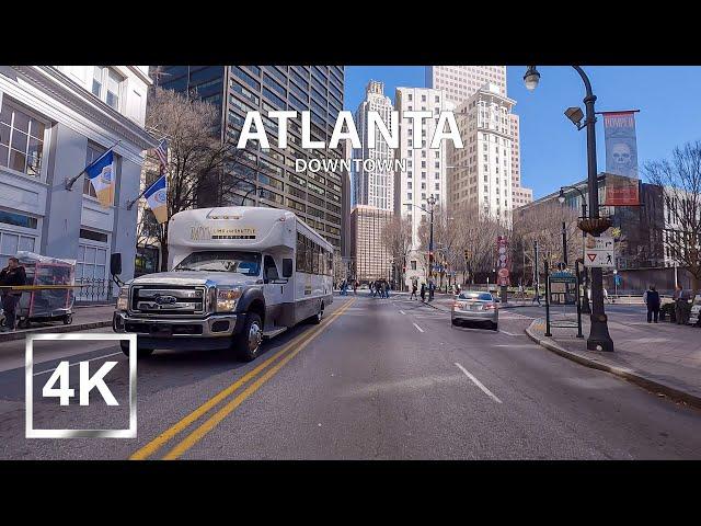 4K Driving in Downtown Atlanta, Georgia - Rush Hour - Spring Break - HDR - USA - 2023