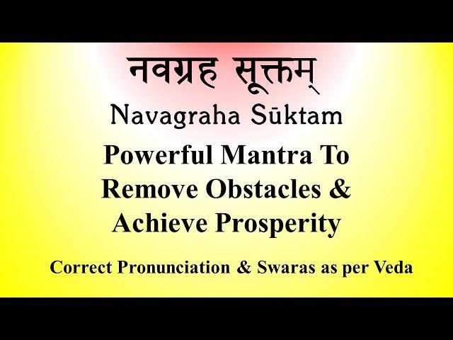 Navagraha Suktam | Correct Pronunciation as per Krishna Yajur Veda | Sanskrit & English | K. Suresh