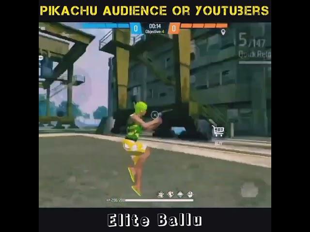 Freefire Ki Pikachu Audience Or Youtubers || #shorts #freefire