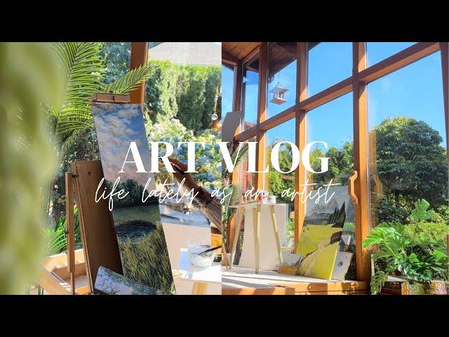 ART VLOG: life lately(realistic) week in my life in my art studio & painting through day and night