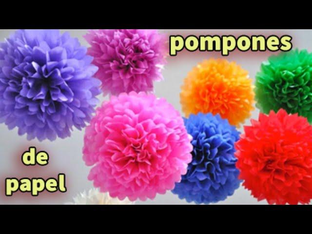 Pompones de papel crepe faciles de hacer