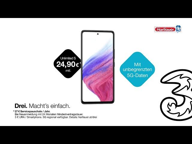 Unbegrenzte 5G Daten von Drei: lass dich vom Hartlauer Handy-Profi beraten!