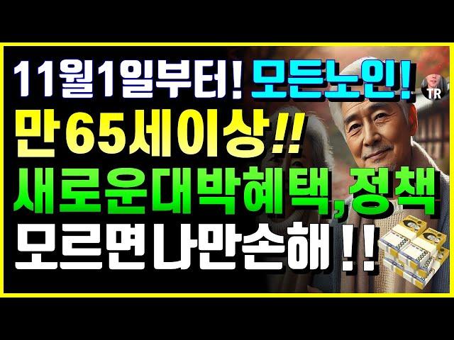 11월 1일부터 모든노인 만 65세이상 새로운 대박 혜택 '이것' 무료! 모르면 나만손해! 노인연령상향 정년연장 노인일자리 기초연금중단 통신비할인 등 [시니어특급뉴스 11월]