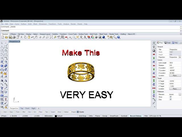 Make a simple ring in rhino | cad jewellery design | CAD 3D MODELING