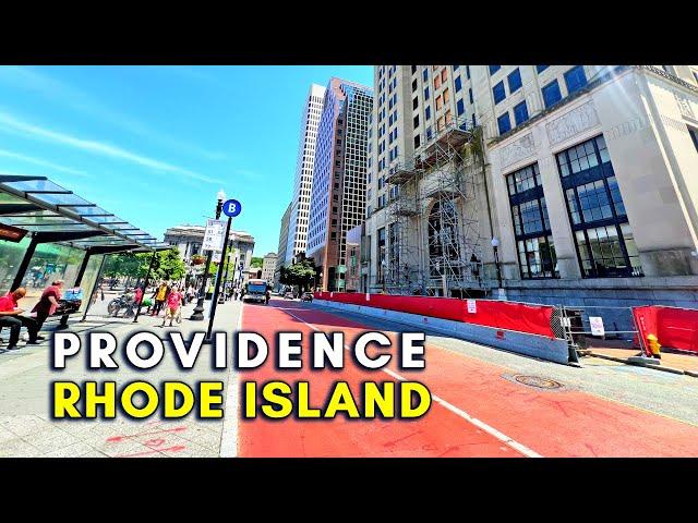 Rhode Island Driving Tour, USA - Downtown Providence - 4K