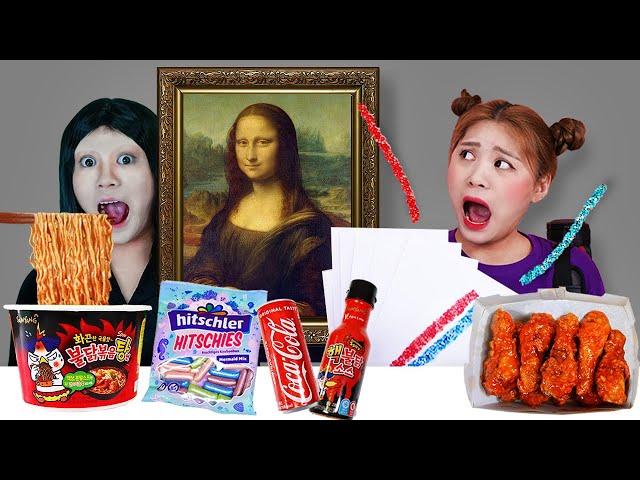 명화 먹방 Famous painting MUkbang 모나리자의 불닭볶음면 먹방 Mona Lisa Fire Spicy Noodle  | HIU 하이유