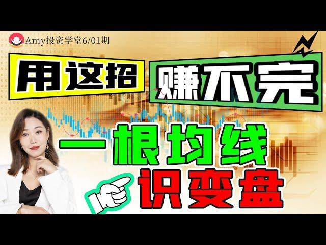 【美股技术分析教学】用这招 赚不完｜一根均线快速识别股票高低点#投資  #TSLA#nvda#aapl  #msft #美股#股票#纳指#Amy说美股#AMD#google#AMZN#K线#均线