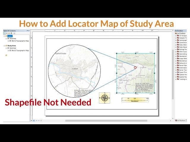 Create Study Area Locator Map without Shapefile using ArcGIS