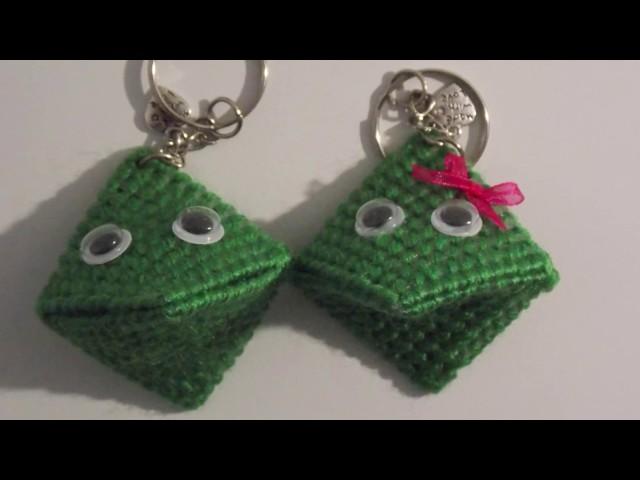 How to make a plastic canvas frog's key-ring