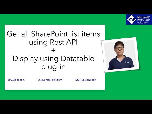 How to get all SharePoint list items using Rest API + Display using DataTables Plug-in