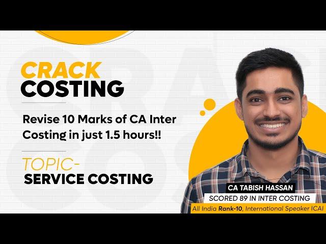 Service Costing (Operating Costing) Revision (CA, CS, CMA)| Crack Costing: Costing Marathon |English