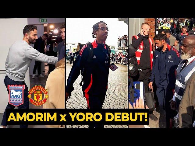 Fans crazy reaction on Ruben Amorim and Yoro DEBUT as squad arrived against Ipswich | Man Utd News