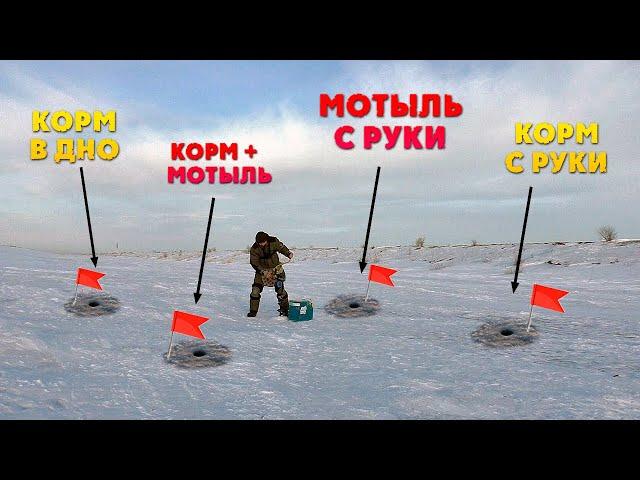 Прикормил рыбу разными способами и вот что из этого вышло! Зимняя рыбалка на трудном водоёме.
