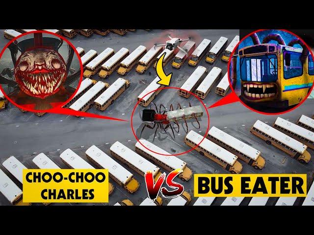 DRONE CATCHES BUS EATER VS CHOO-CHOO CHARLES IN REAL LIFE BATTLE! | SCP-2086 MAN EATING REAL LIFE