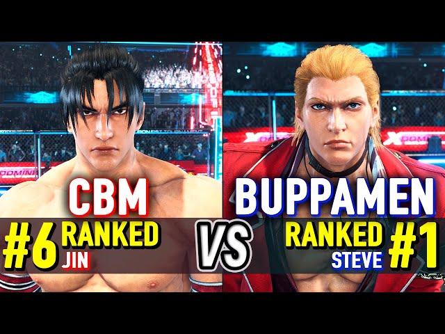 T8  CBM (#6 Ranked Jin) vs BUPPAMEN (#1 Ranked Steve)  Tekken 8 High Level Gameplay