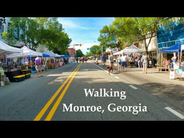 Walking Downtown Monroe, Georgia | 4K \ 60fps