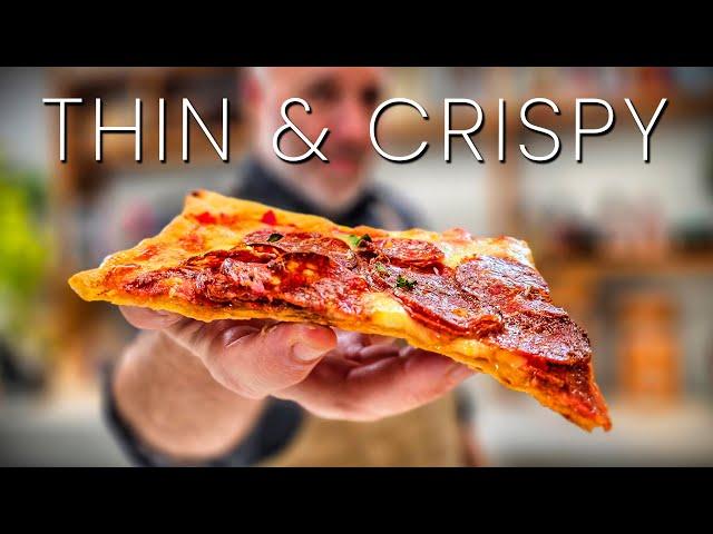 The Crispiest Pizza I've ever made! Thin Crust Pizza Recipe (Pizza Sfogliatta)